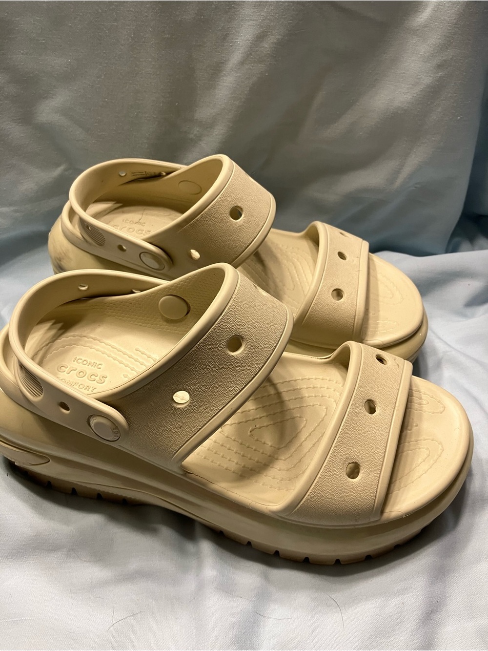 CROCS Platform Slide Sandals in Beige - Picture 2 of 9